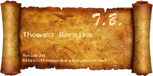 Thomasz Borsika névjegykártya
